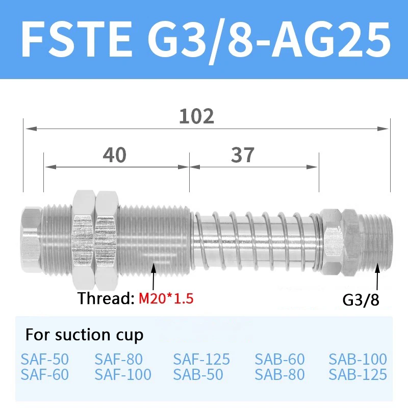 Pneumatic Robotic Vacuum Suction Cups SAF30/40/50/60/80/100/125 Single Layer Corrugated Sucker NBR Industrial Automation Parts-BOLTTE