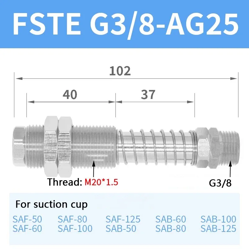 Pneumatic Robotic Vacuum Suction Cups SAF30/40/50/60/80/100/125 Single Layer Corrugated Sucker NBR Industrial Automation Parts-BOLTTE