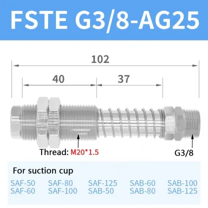 Pneumatic Robotic Vacuum Suction Cups SAF30/40/50/60/80/100/125 Single Layer Corrugated Sucker NBR Industrial Automation Parts-BOLTTE