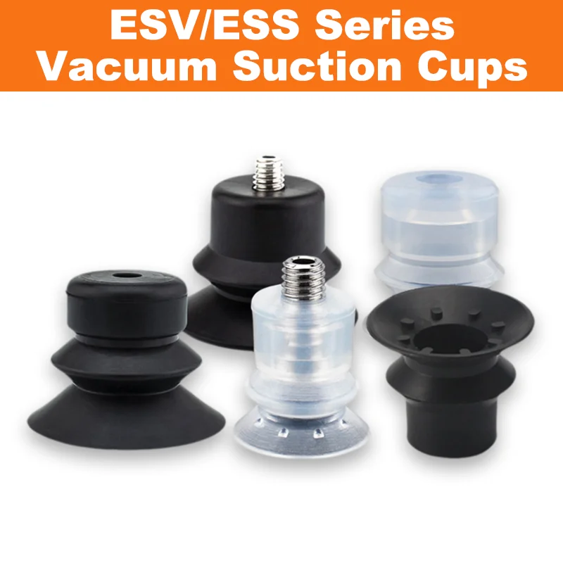 10pcs/pack ESV/ESS Series Double-layer Corrugated Vacuum Suction Cup ESS/ESV-10/15/20/25/30/40/50-BS/N-BOLTTE
