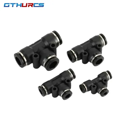 Black Pneumatic Fitting Pipe Connector Quick Release Coupling 4mm 6mm 8mm 10mm 12mm PU PV PE HVFF PY Tube Connectors-BOLTTE