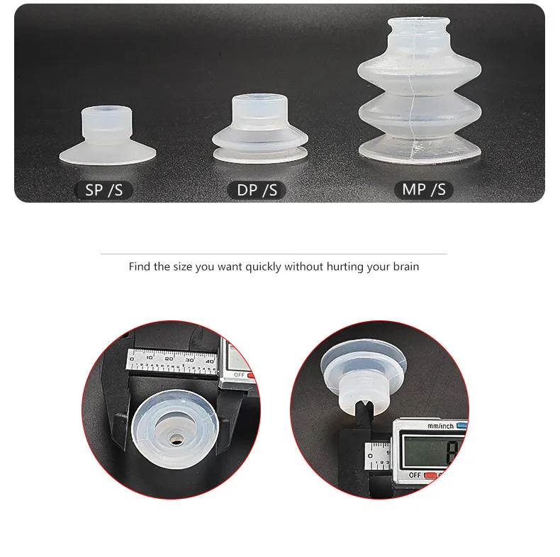 Robot vacuum sucker industrial silicone sucker single double triple layer SP/ DP/ MP series pneumatic accessories.-BOLTTE