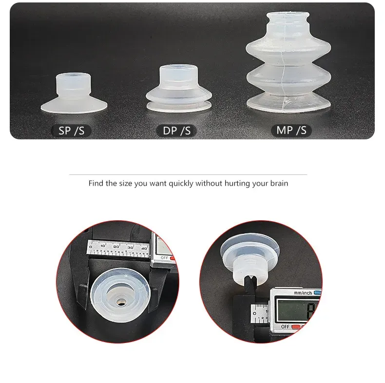 Robot vacuum sucker industrial silicone sucker single double triple layer SP/ DP/ MP series pneumatic accessories.-BOLTTE