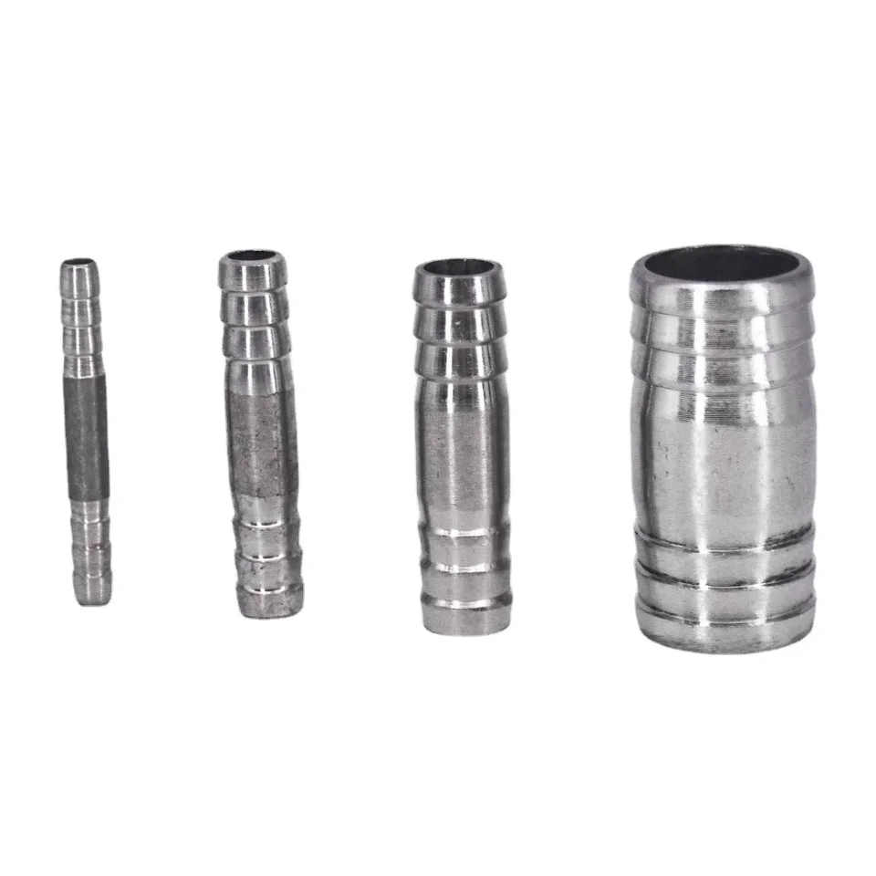 6 8 10 12 13 14 15 16 17 18 19 20 21 22 24 25 -76 mm Hose Barb Equal Straight Nipple Connector 304 Stainless Steel Pipe Fitting-BOLTTE