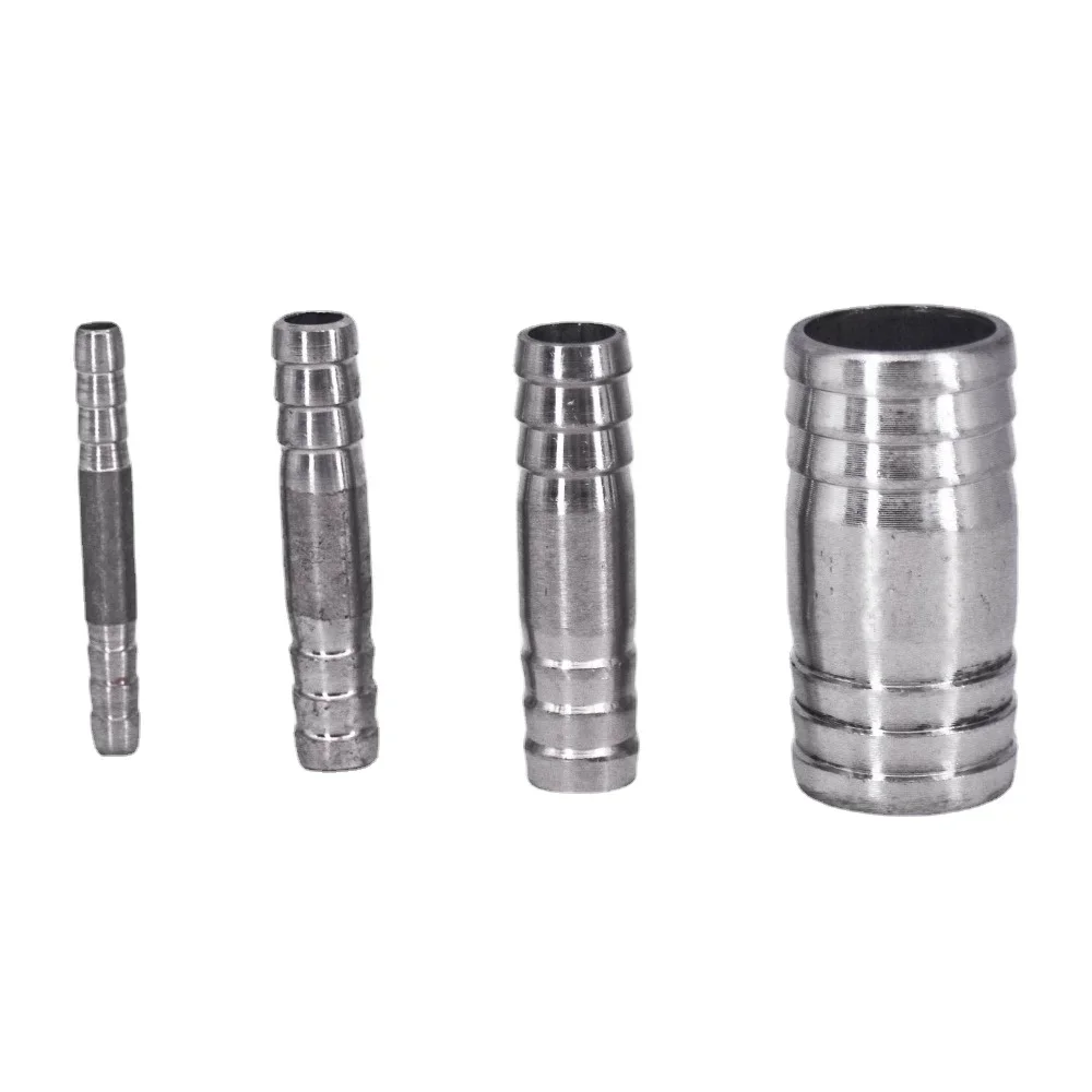 6 8 10 12 13 14 15 16 17 18 19 20 21 22 24 25 -76 mm Hose Barb Equal Straight Nipple Connector 304 Stainless Steel Pipe Fitting-BOLTTE