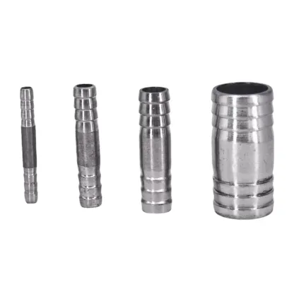 6 8 10 12 13 14 15 16 17 18 19 20 21 22 24 25 -76 mm Hose Barb Equal Straight Nipple Connector 304 Stainless Steel Pipe Fitting-BOLTTE