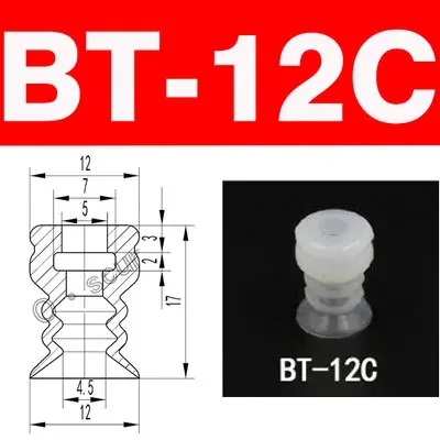 10pcs Vacuum Chuck Pneumatic Components MP BT Industrial Silicone Strong Suction Cups Nozzle Large Head Red White Triple Layer-BOLTTE