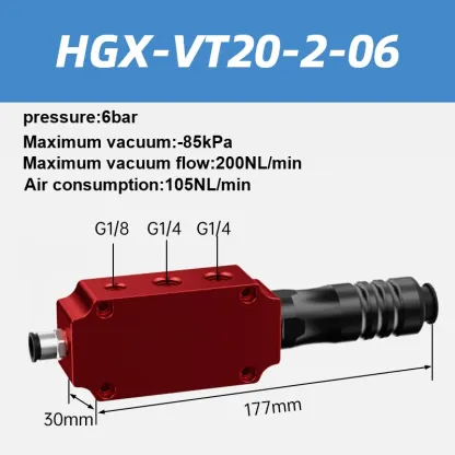HGX Multi-Stage Vacuum Generator HGX-VT18-2 HGX-VT18-3-08 18/19/20 Pump Suction External Pneumatic Large Flow-BOLTTE