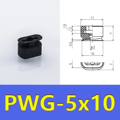 Long Oval Suction Cup Manipulator Accessories Vacuum Suction Cup Industrial Pneumatic Accessories Powerful Suction Nozzle PWG