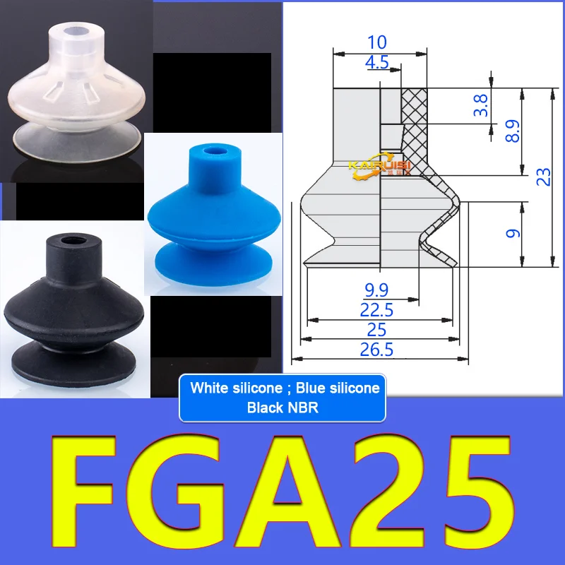5pcs FGA Series Vacuum Suction Cups, corrugated vacuum suction cup nozzle FGA11/14/16/20/22/25/33/43/53/78-BOLTTE