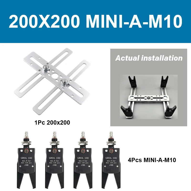 Oblique arm machine, jig frame, manipulator accessories, clamps, holders, vacuum suction cup seat fixed 200X200mm-BOLTTE