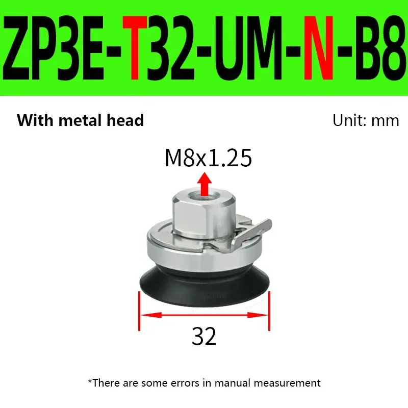 ZP3E Series Heavy Duty Vacuum Suction Cup with Fitting Head ZP3E-T32-UM-S ZP3E-T50-UM-N