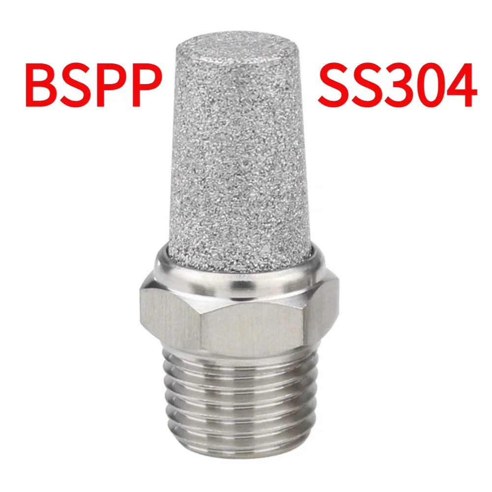 M5 1/8" 1/4" 3/8" 1/2" -2" BSP NPT Male Pneumatic Air 304 316 Stainless Steel Exhaust Muffler Silencers Fitting Noise Filter-BOLTTE