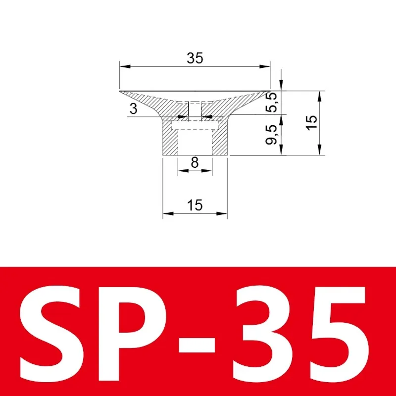 Pneumatic Suction Cup SP Single Layer Silicone Rubber 8mm Mounting Hole Sucker Big Head Injection Molding Machine Manipulator-BOLTTE