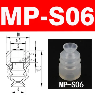 10pcs Vacuum Chuck Pneumatic Components MP BT Industrial Silicone Strong Suction Cups Nozzle Large Head Red White Triple Layer-BOLTTE