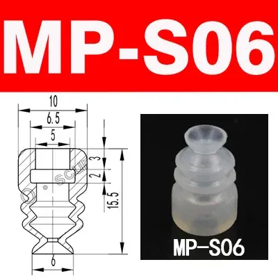 10pcs Vacuum Chuck Pneumatic Components MP BT Industrial Silicone Strong Suction Cups Nozzle Large Head Red White Triple Layer-BOLTTE