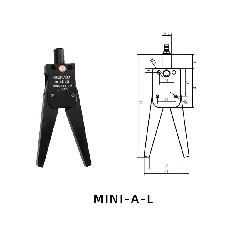 extension MINI gripper lenghten gripper Manipulator Accessories Mechanical Fixture Spout additional Clip industrial robots-BOLTTE