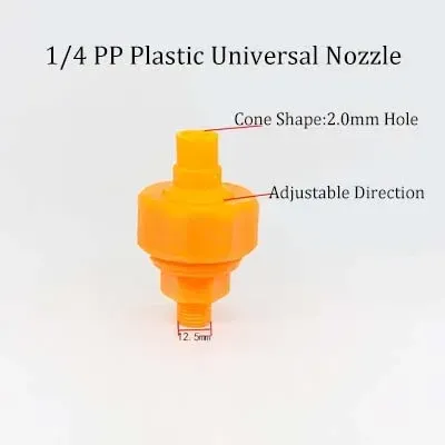 Universal Fan Shaped Conical Nozzle for Electroplating Cleaning Spray Nozzle PP Plastic Nozzle