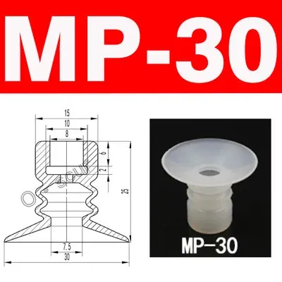 10pcs Vacuum Chuck Pneumatic Components MP BT Industrial Silicone Strong Suction Cups Nozzle Large Head Red White Triple Layer-BOLTTE
