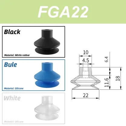 FGA Series FGA-11/14/16/20/22/25/33/43/53/63/78 Double-Layer Blue Air Pneumatic Vacuum Suction Cup