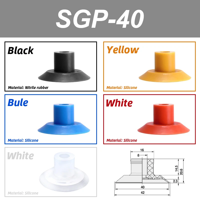 vacuum suction cups Film accessories injection molding manipulator SGP-15 SGP-20 SGP-24 SGP-30 SGP-40 pneumatic bag open-BOLTTE
