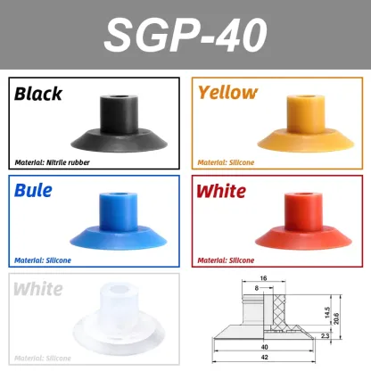 vacuum suction cups Film accessories injection molding manipulator SGP-15 SGP-20 SGP-24 SGP-30 SGP-40 pneumatic bag open-BOLTTE