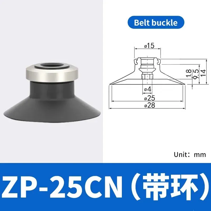 Pneumatic Vacuum Suction Cup with Holder ZP10CN/CS Silicone Sucker for Injection Molding Machine Robot Arm Automation Fitting