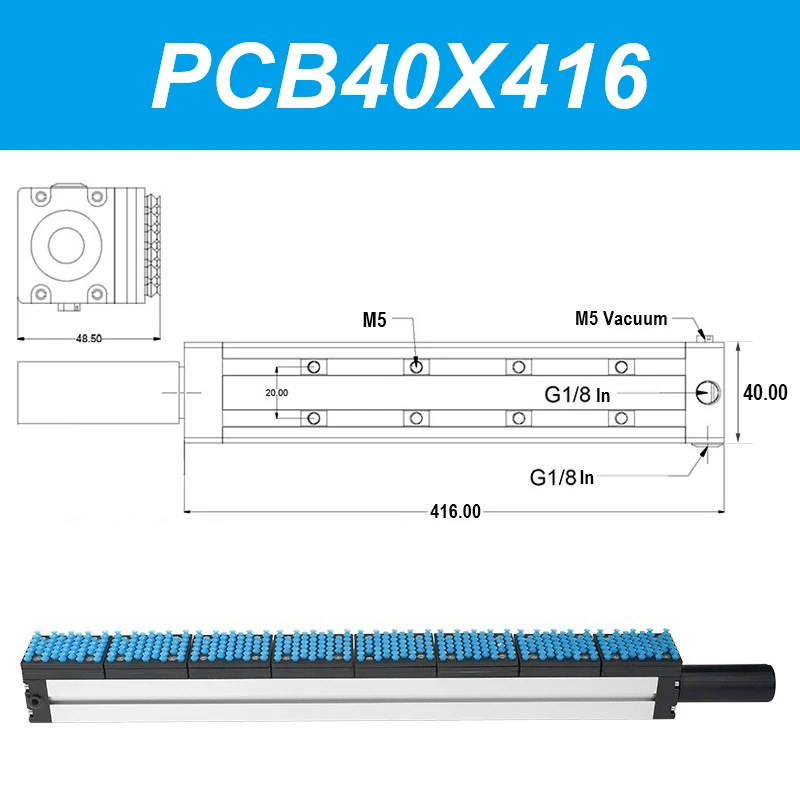 Manipulator vacuum suction cup PCB circuit board 40 width suction with hole special-shaped hollow workpiece gripper pneumatic