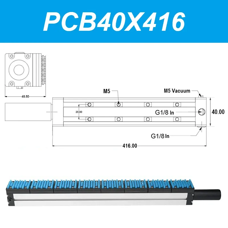 Manipulator vacuum suction cup PCB circuit board 40 width suction with hole special-shaped hollow workpiece gripper pneumatic