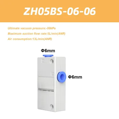 ZH Series Vacuum Ejector Box Type One-touch ZH05BS-06-06-06 ZH07BL-06-06-06 Screw-in ZH05BS-01-01-01 ZH13BS-01-02-02-BOLTTE