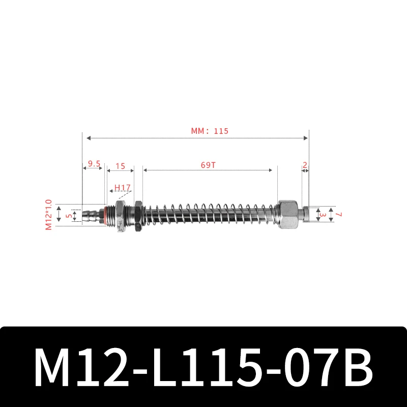 M12-07B Series Small Air Pneuamtic Parts Fixture Rubber Sucker Pad Silicone Vacuum Suction Cup Mount-BOLTTE