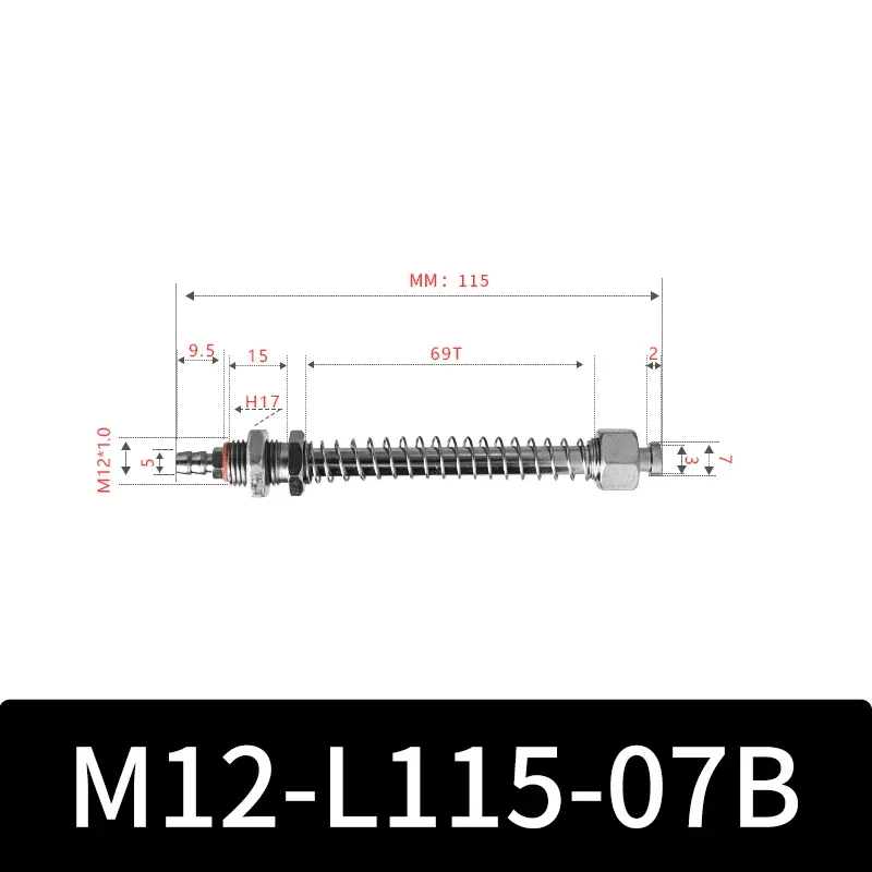 M12-07B Series Small Air Pneuamtic Parts Fixture Rubber Sucker Pad Silicone Vacuum Suction Cup Mount-BOLTTE