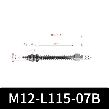 M12-07B Series Small Air Pneuamtic Parts Fixture Rubber Sucker Pad Silicone Vacuum Suction Cup Mount-BOLTTE