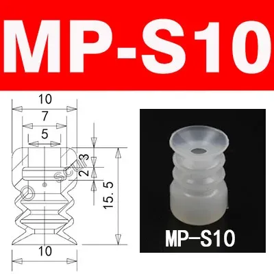 10pcs Vacuum Chuck Pneumatic Components MP BT Industrial Silicone Strong Suction Cups Nozzle Large Head Red White Triple Layer-BOLTTE