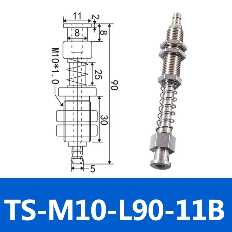 Tianxing Robot Vacuum Suction Cup Fitting M10/M12 Extend Thread Top Air Intake Sucker Buffer Connecting Rod Automation Tools-BOLTTE