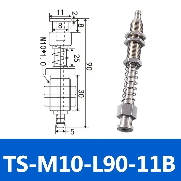 Tianxing Robot Vacuum Suction Cup Fitting M10/M12 Extend Thread Top Air Intake Sucker Buffer Connecting Rod Automation Tools-BOLTTE