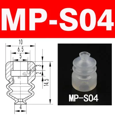 10pcs Vacuum Chuck Pneumatic Components MP BT Industrial Silicone Strong Suction Cups Nozzle Large Head Red White Triple Layer-BOLTTE