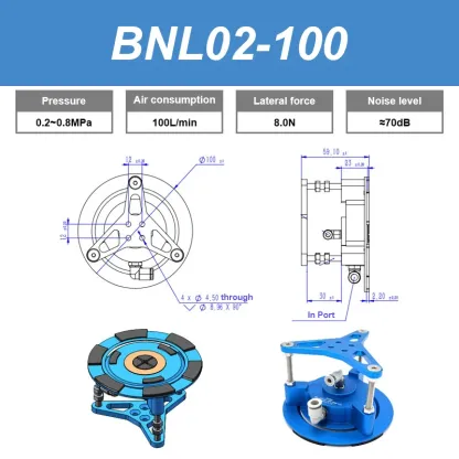 Non-contact vacuum suction cups, pneumatic suspension batteries photovoltaic ceramics silicon wafers non-marking suction cups