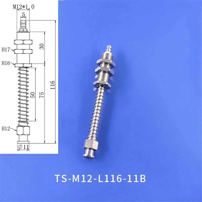 Tianxing Robot Vacuum Suction Cup Fitting M10/M12 Extend Thread Top Air Intake Sucker Buffer Connecting Rod Automation Tools-BOLTTE