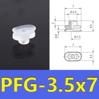 Long Oval Suction Cup Manipulator Accessories Vacuum Suction Cup Industrial Pneumatic Accessories Powerful Suction Nozzle PWG