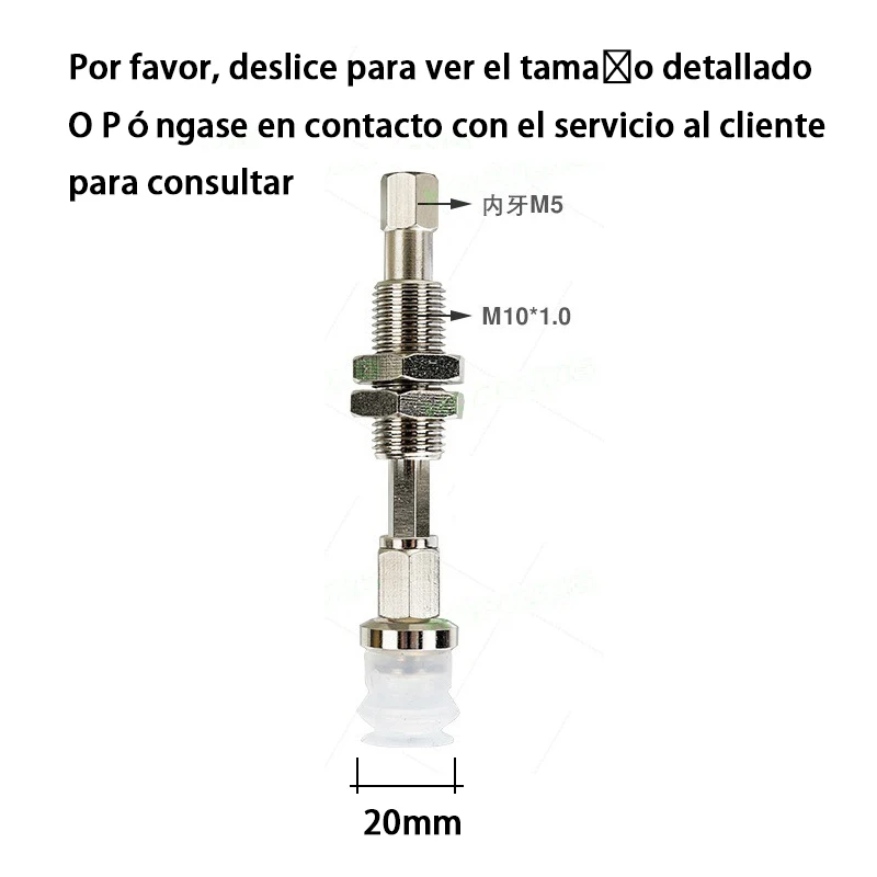 Pneumatic Vacuum Suction Cup with Connecting Rod Fittings ZPT 10mm-50mm Buffer Stroke Non Rotatable Mounting Bracket Assembly-BOLTTE