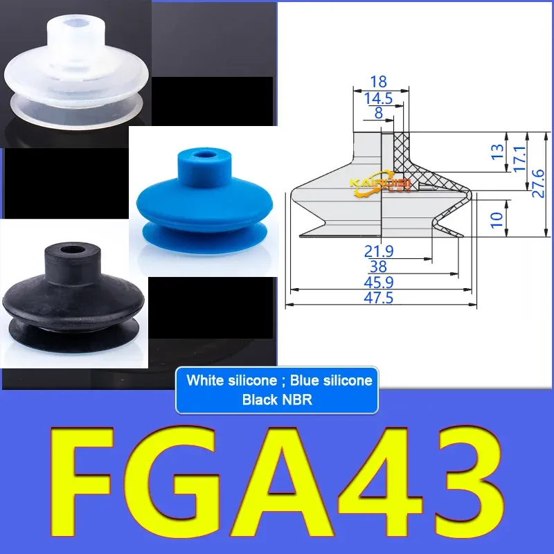 5pcs FGA Series Vacuum Suction Cups, corrugated vacuum suction cup nozzle FGA11/14/16/20/22/25/33/43/53/78-BOLTTE