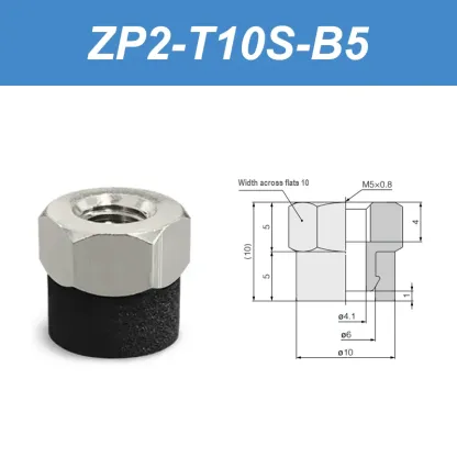 ZP2series sponge vacuum pad, ZP2-T04S-A3, zp2-T06S-A5,ZP2-T08S-A5, ZP2-T10S-B5,A external thread connection, B internal thread-BOLTTE