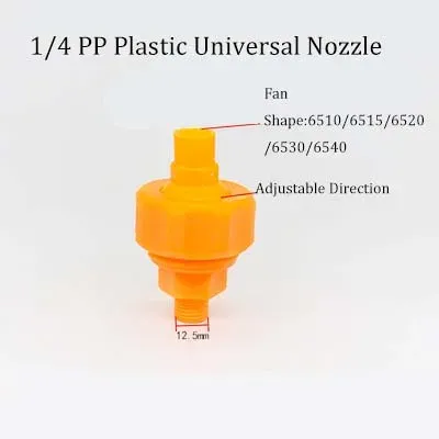 Universal Fan Shaped Conical Nozzle for Electroplating Cleaning Spray Nozzle PP Plastic Nozzle