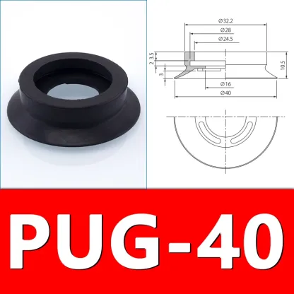 Nitrile Rubber Suction Cups Vacuum Suction Cups Manipulator Accessories Strong Suction Nozzles PUG40/50/60/80/100/120/150-BOLTTE