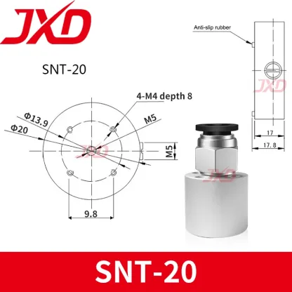 JXD Bernoulli Gripper NF20-06-A-M5F NF40-06-A-18F NF60-06-A-18F Aluminum Alloy Metal Non-contact Vacuum Suction Cup-BOLTTE