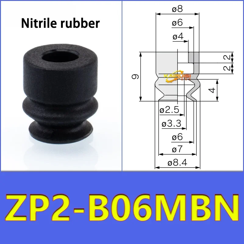 5pcs/pack ZP2 Series Bellow Vacuum Suction Cup  ZP2-B04/06/08/10/15/20MBS/N B06MB Gripper-BOLTTE