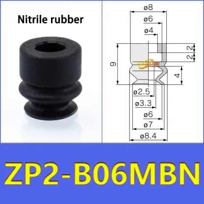 5pcs/pack ZP2 Series Bellow Vacuum Suction Cup  ZP2-B04/06/08/10/15/20MBS/N B06MB Gripper-BOLTTE