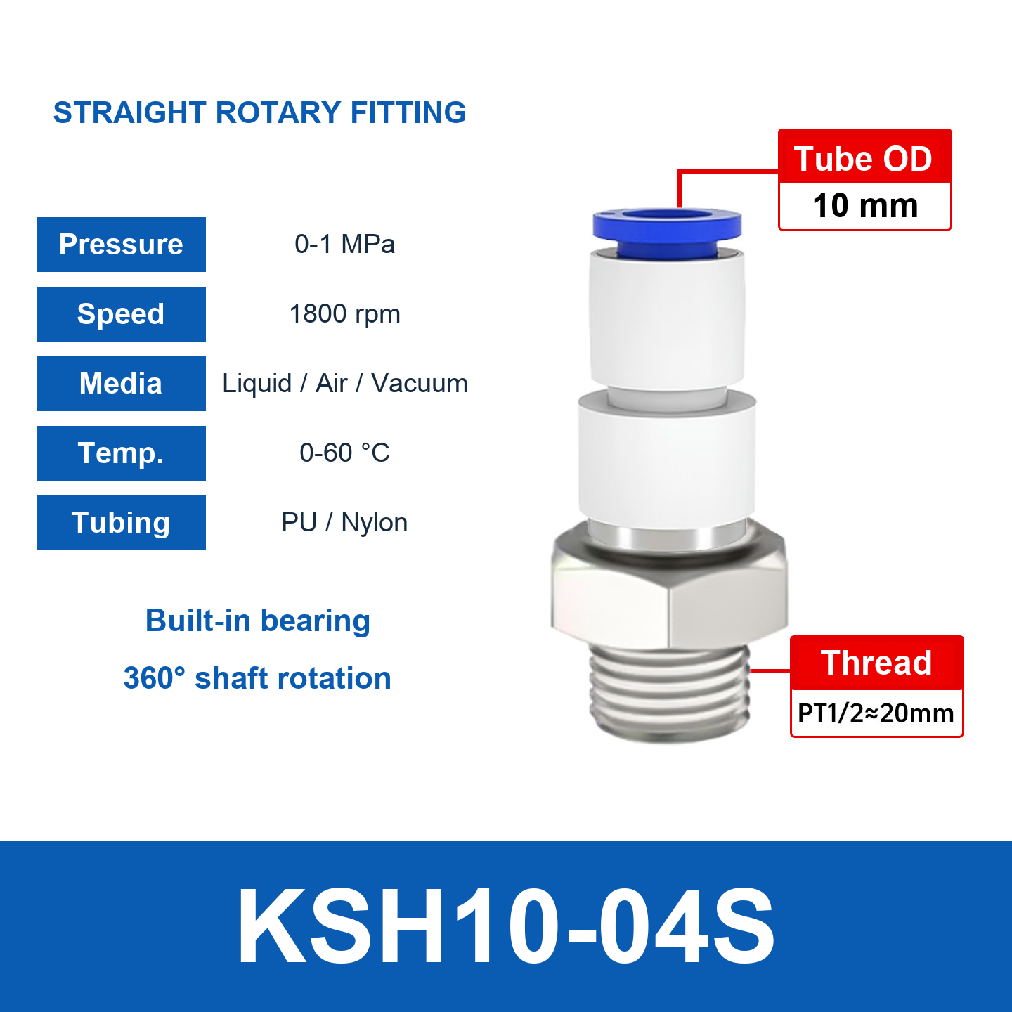 KSH10-04S Straight English product and connection diagram