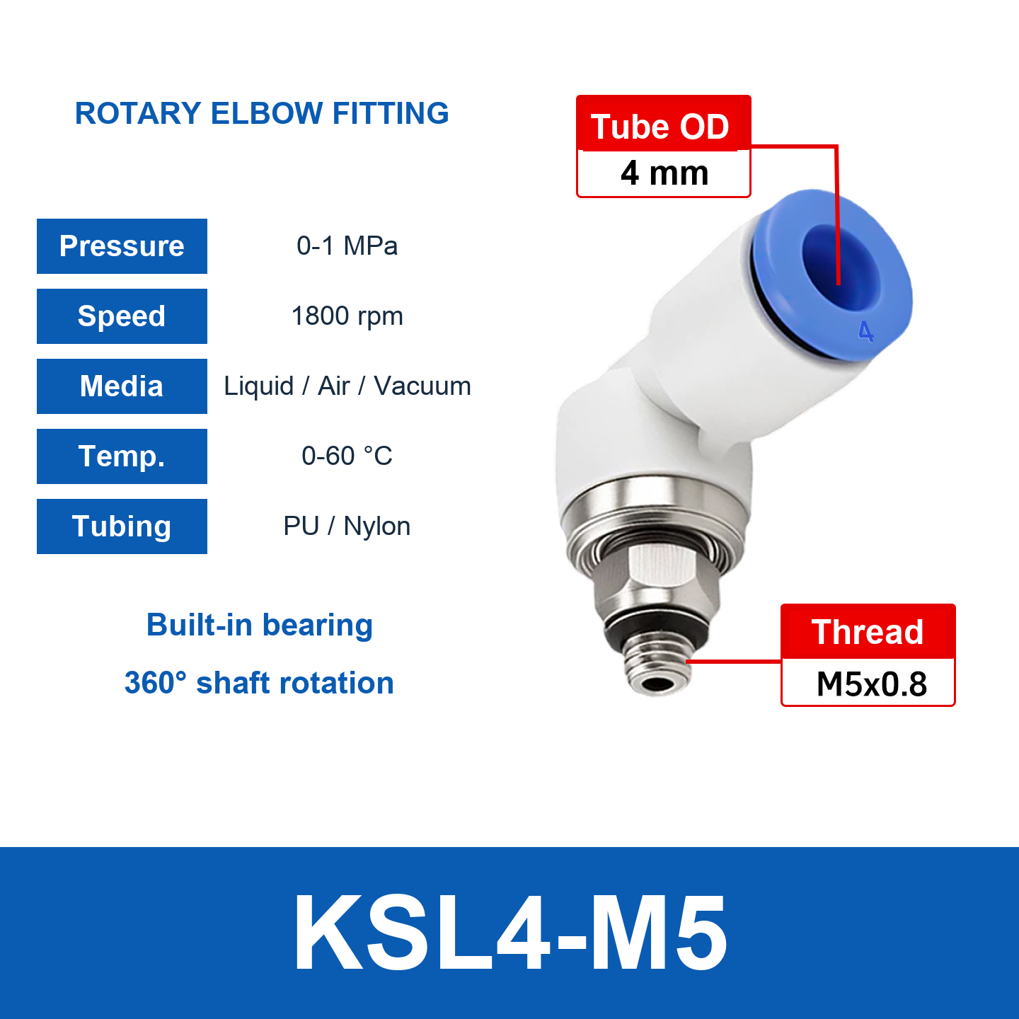 KSL4-M5 Elbow English product and connection diagram